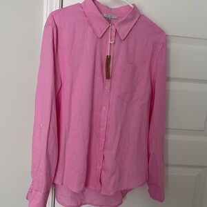 Love Tree Bright Pink Casual Button-Down Shirt